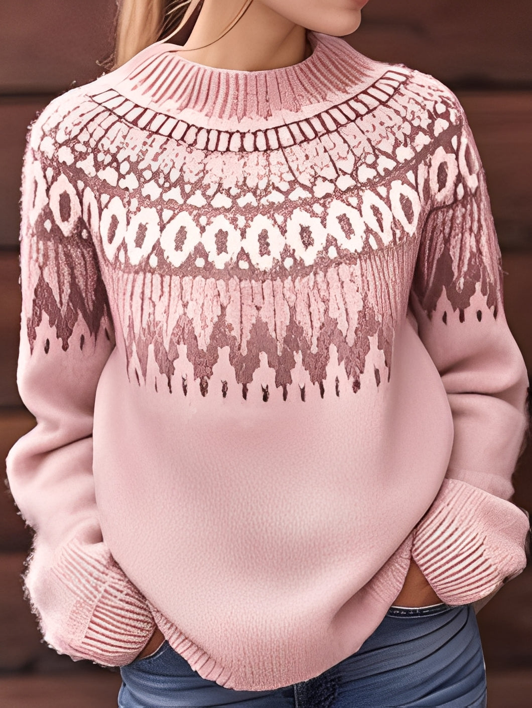 Lorine - Comfortable women's sweater with stylish pattern