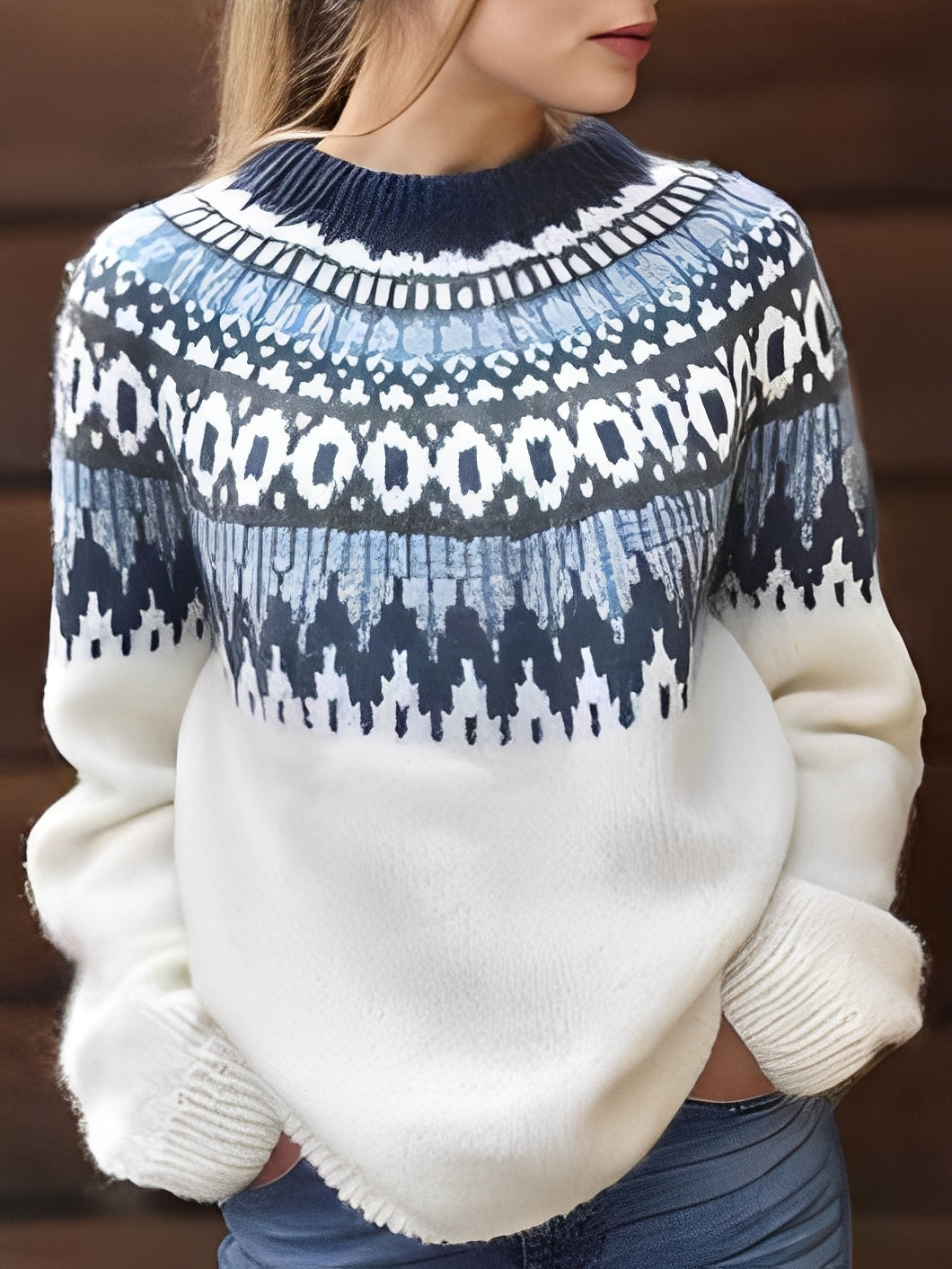 Lorine - Comfortable women's sweater with stylish pattern