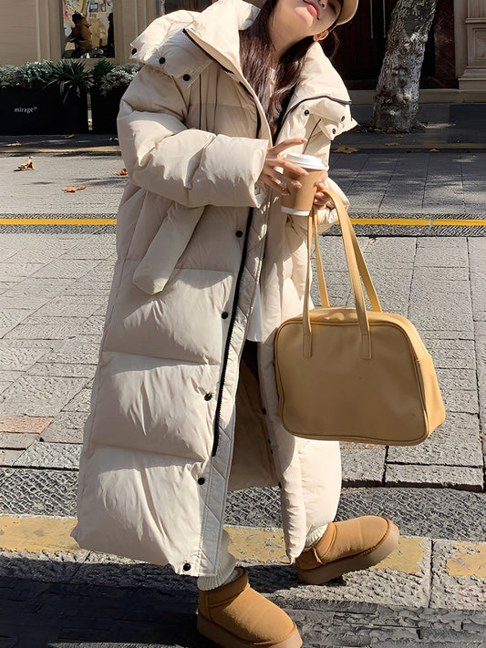 Hazel - Trendy long women's jacket with hood