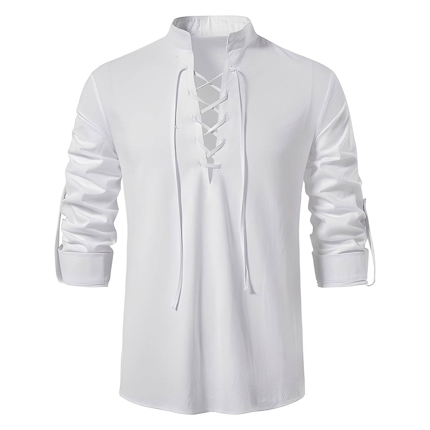 Josué - Stylish men's shirt with V-neck and lace