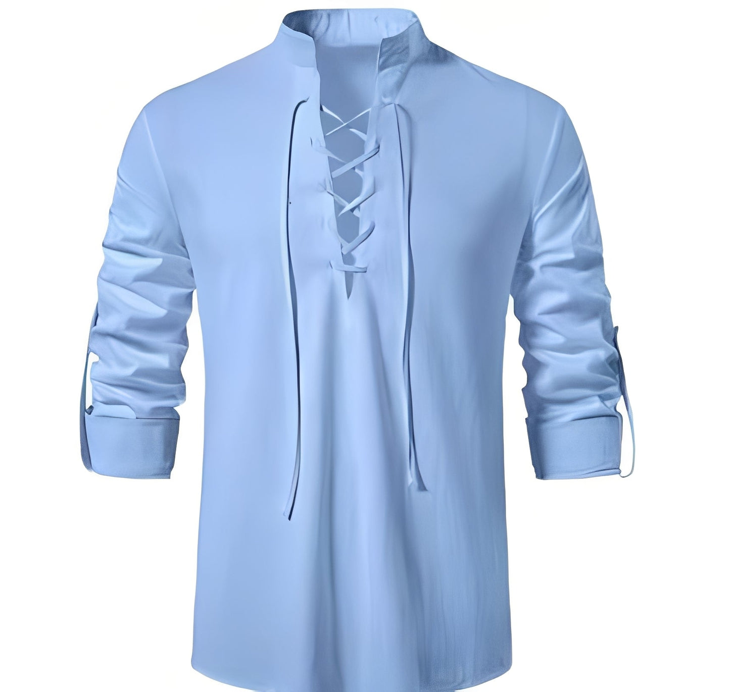 Josué - Stylish men's shirt with V-neck and lace