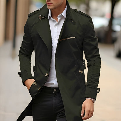 Kendrick - Stylish men's trench coat with lapel collar