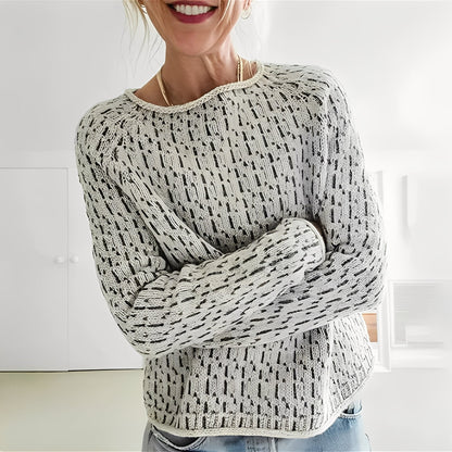 Lucrèce - Weit geschnittener Strickpullover mit Bateau-Ausschnitt für Damen