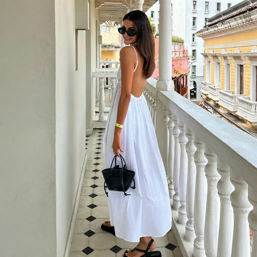 Rhian - Schickes Kleid mit offenem Rücken