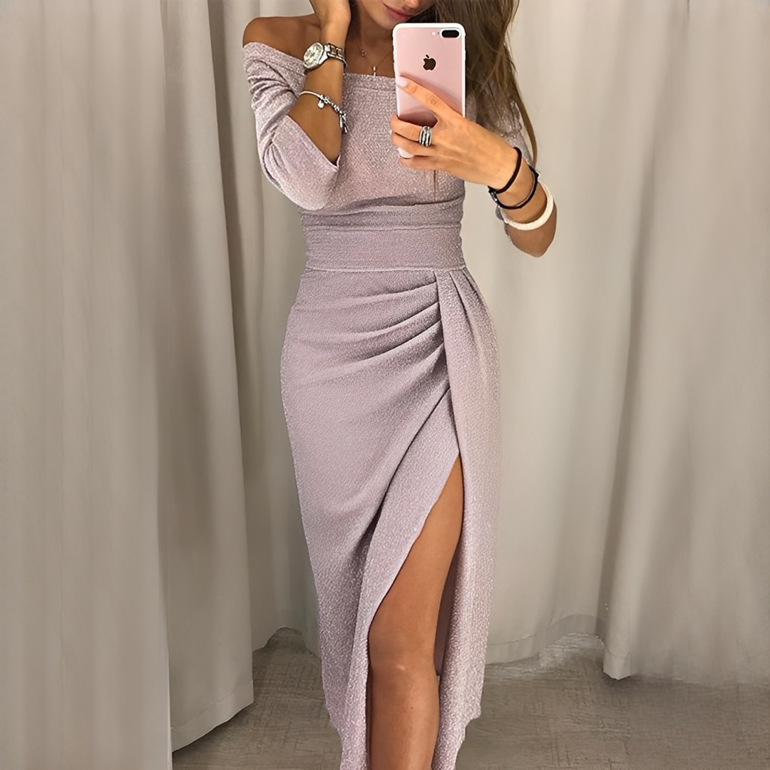 Cristy - Stilvolles Damenkleid ohne Schultern