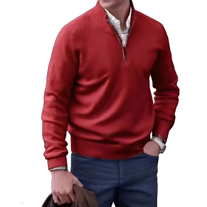 Matéo - Knitted Sweater with Half-Zip for Men