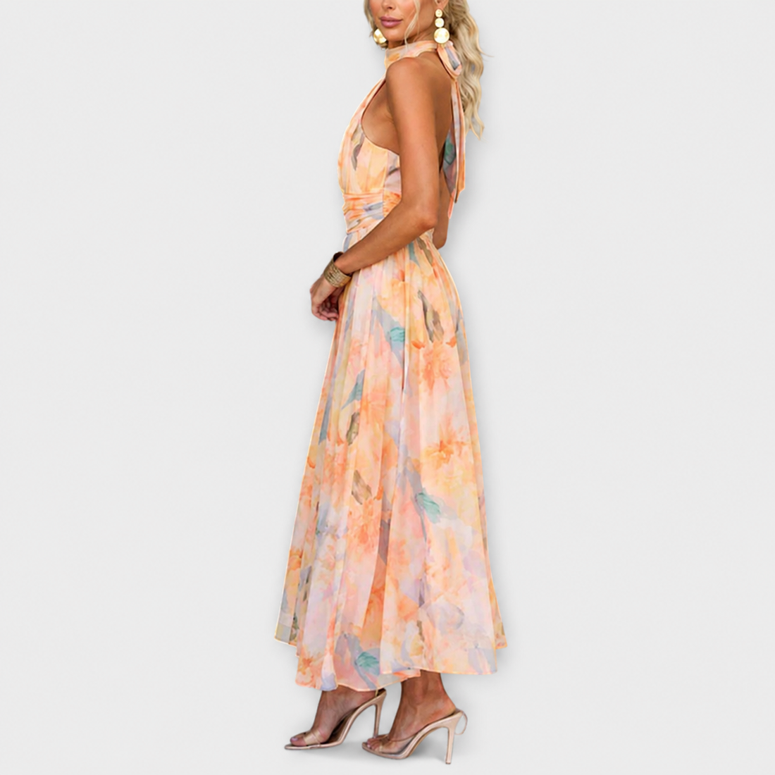 Elettra - Elegantes Kleid mit fließendem, offenem Rücken