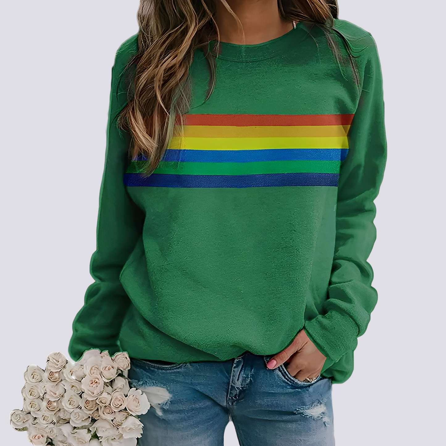 Roseann - Trendy women's sweater with colorful pattern