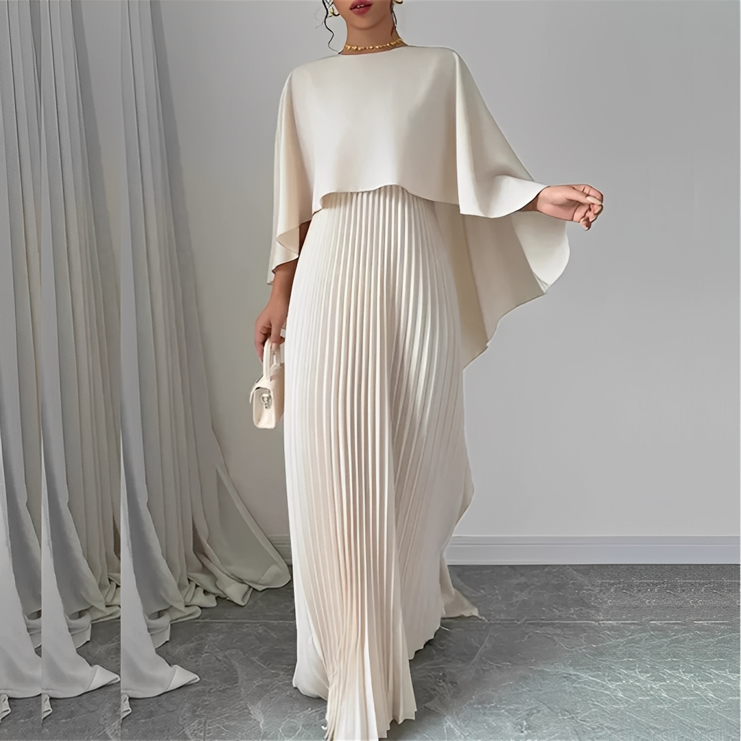 Marilou - Stylish Dress with Pleated Cape for Women