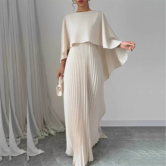 Marilou - Stylish Dress with Pleated Cape for Women