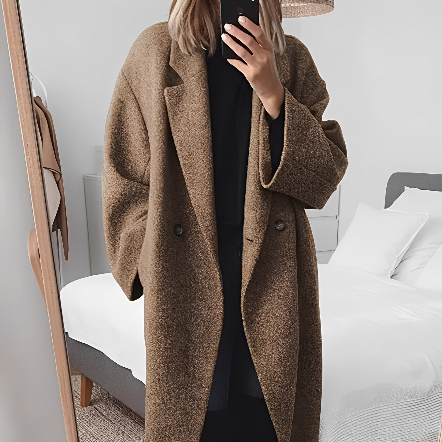 Eleanor - Women's wool coat with long, stylish, and elegant design