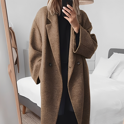 Eleanor - Women's wool coat with long, stylish, and elegant design
