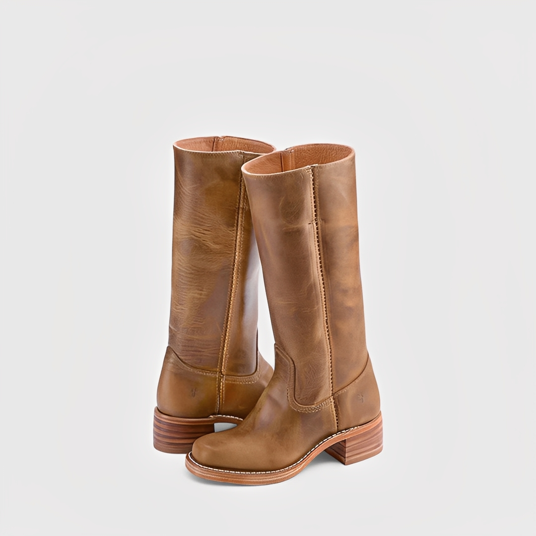 Lauryne - women's leather boots with high heel