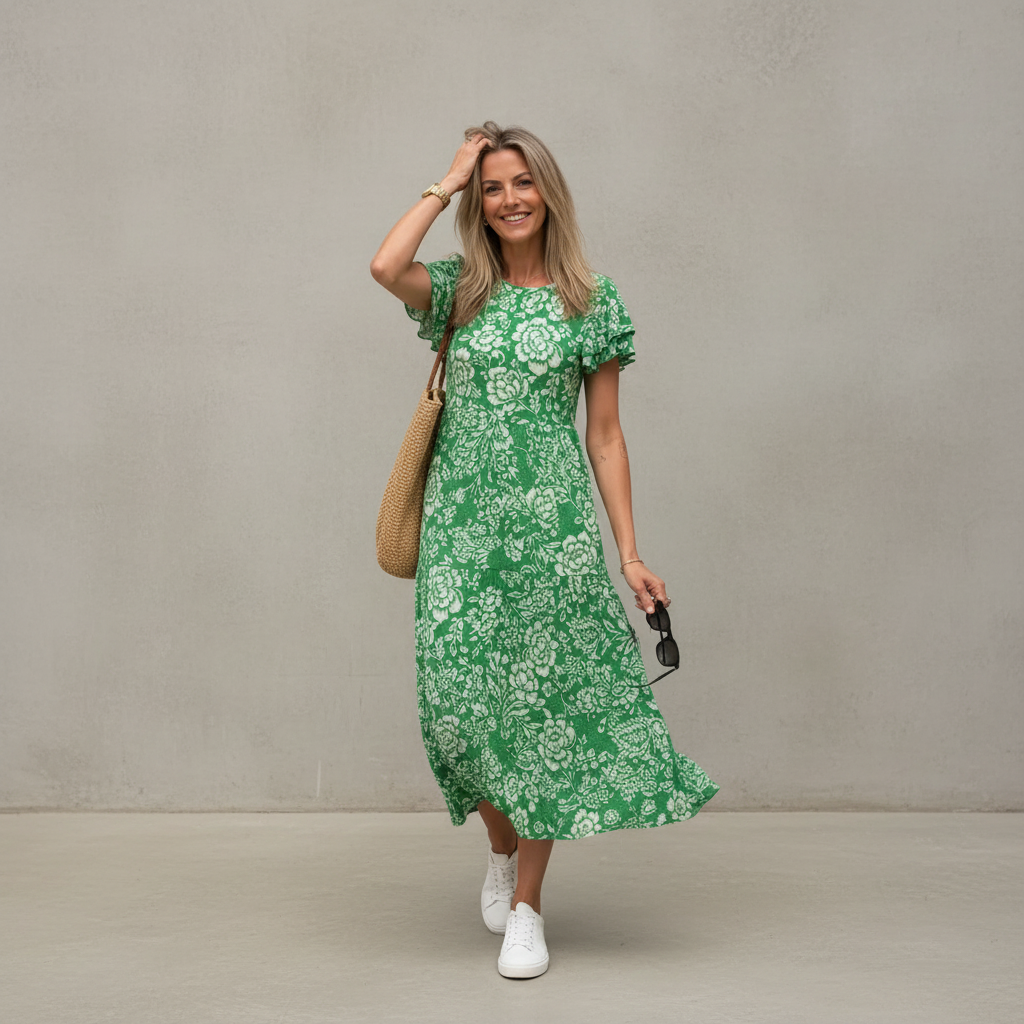 Paige - Weit geschnittenes Midikleid