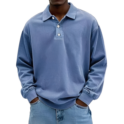 Lothaire - Vintage long-sleeve polo for men