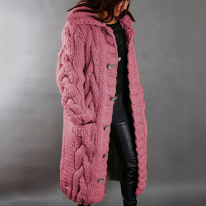 Arielle - Stylish and casually cut long wool cardigan for women