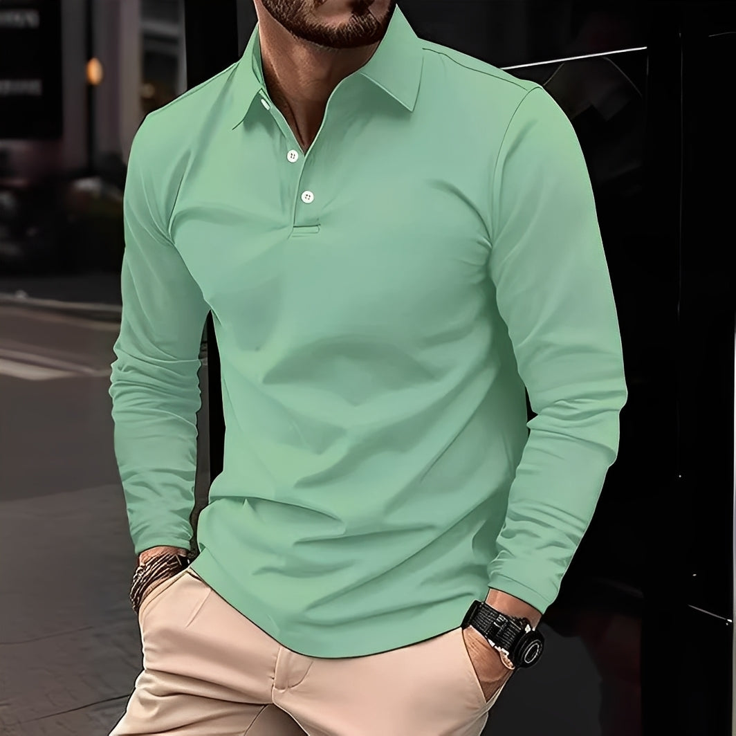 Deacon - Komfortables Langarm-Poloshirt