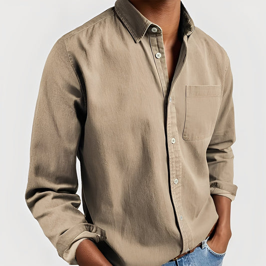 Kaspar - Long-sleeved men's shirt made of cotton