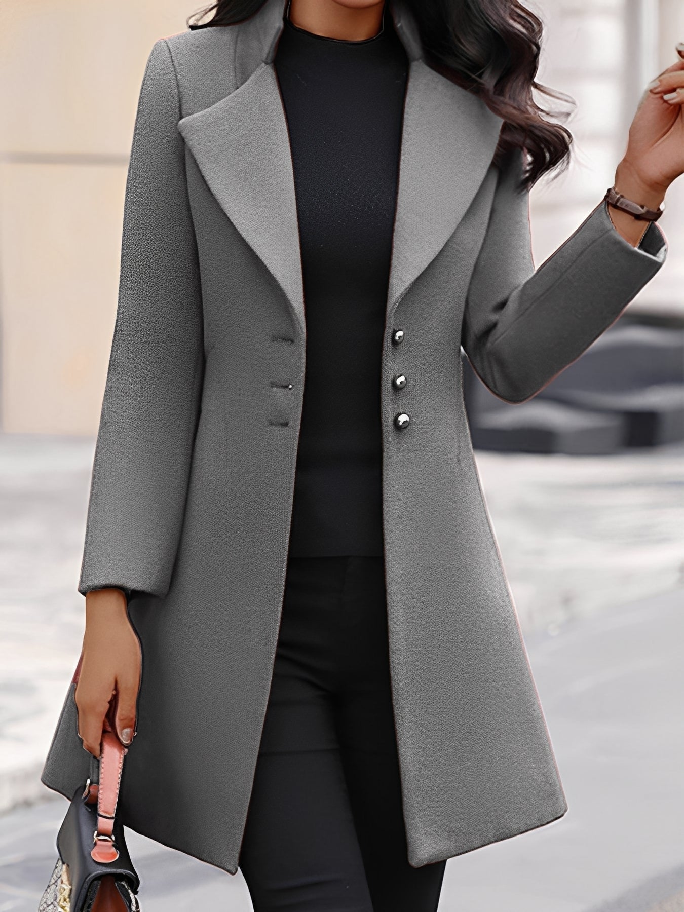 Bryana - Elegant, slim women's wool coat