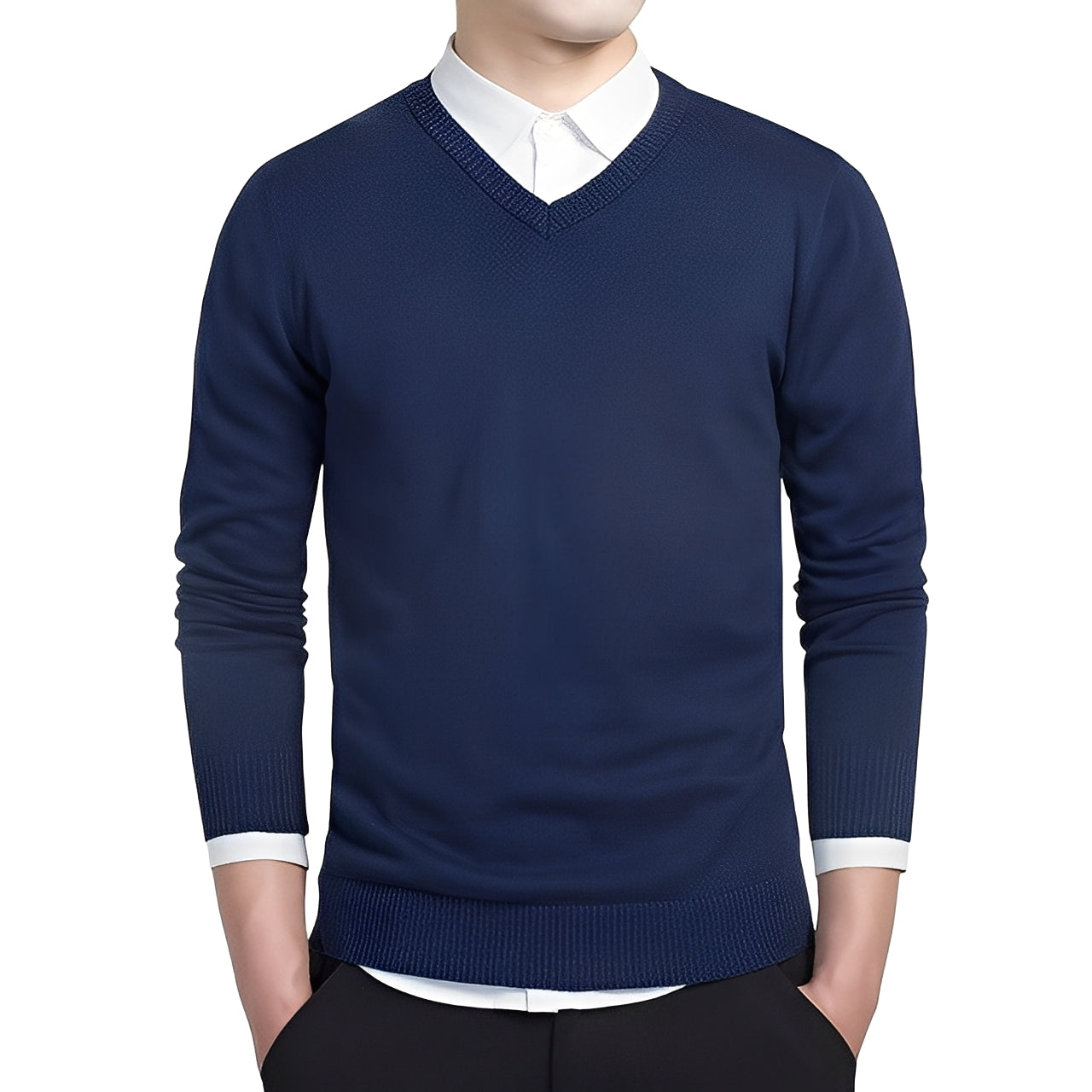 Tom - Bequemer V-Ausschnitt-Pullover