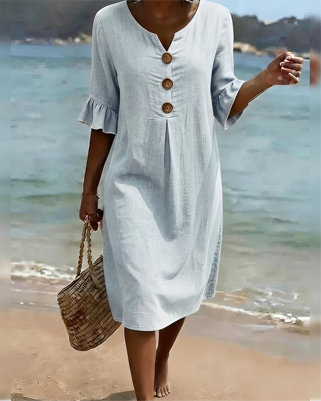 Zahara - Elegantes Midikleid mit Knöpfen