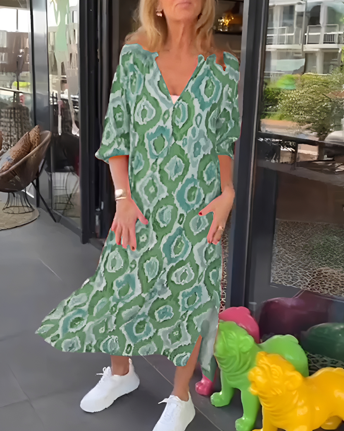 Rachael - Elegantes Midikleid mit V-Ausschnitt