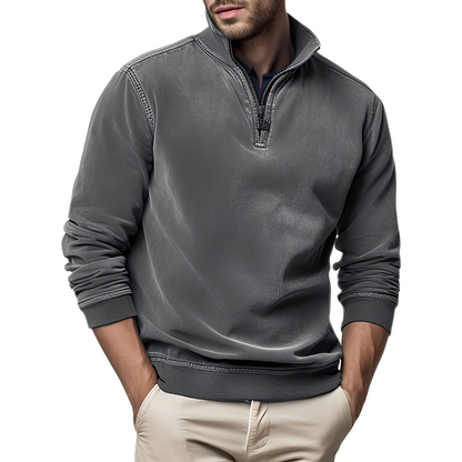 Dunstan - Eleganter Herrenpullover aus gewaschenem Fleece