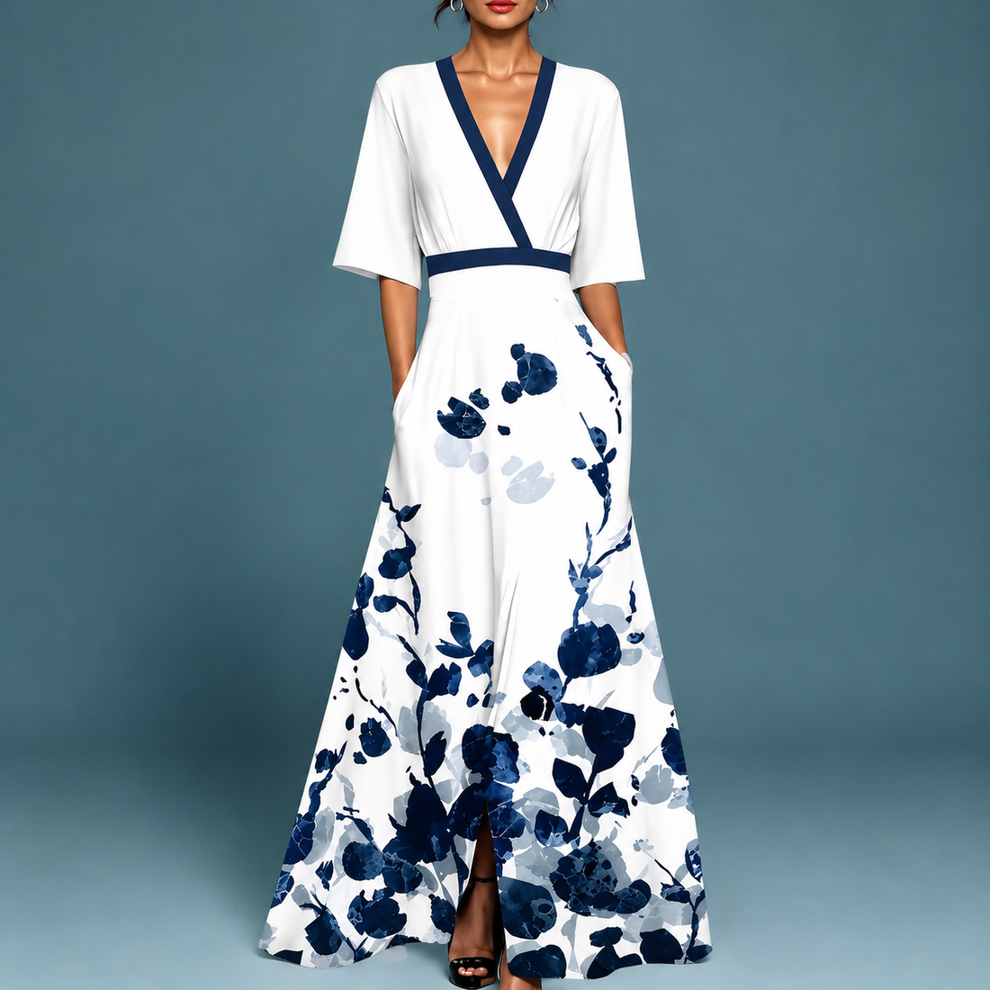 Laure - Elegantes Kleid mit V-Ausschnitt