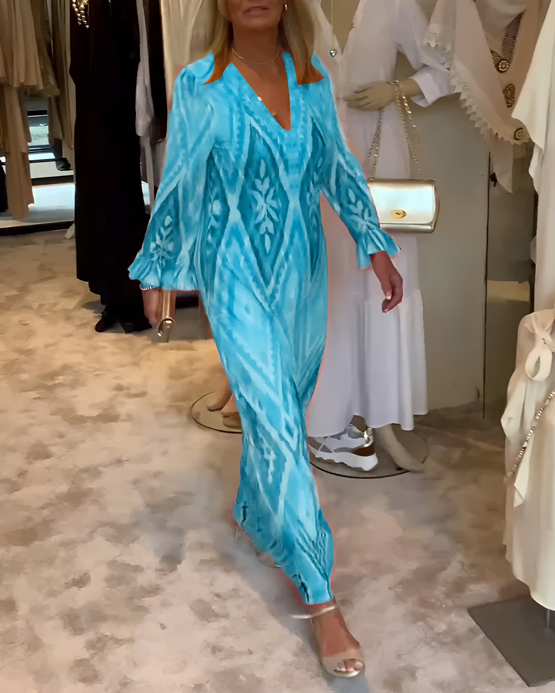 Glynnis - Stilvolles Maxikleid mit langen Ärmeln
