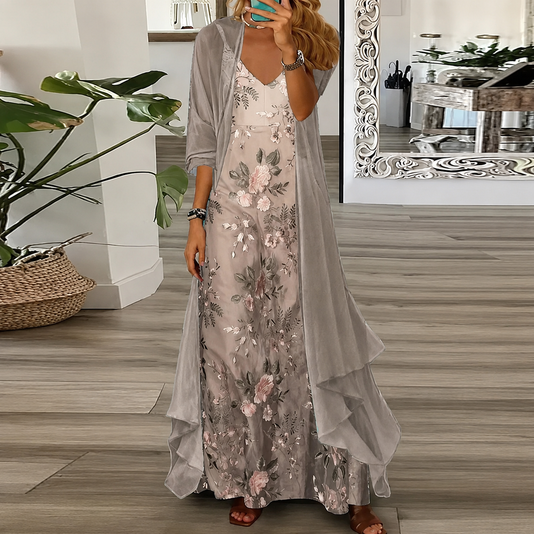 Derivia - Elegantes Zweiteiliges Maxikleid