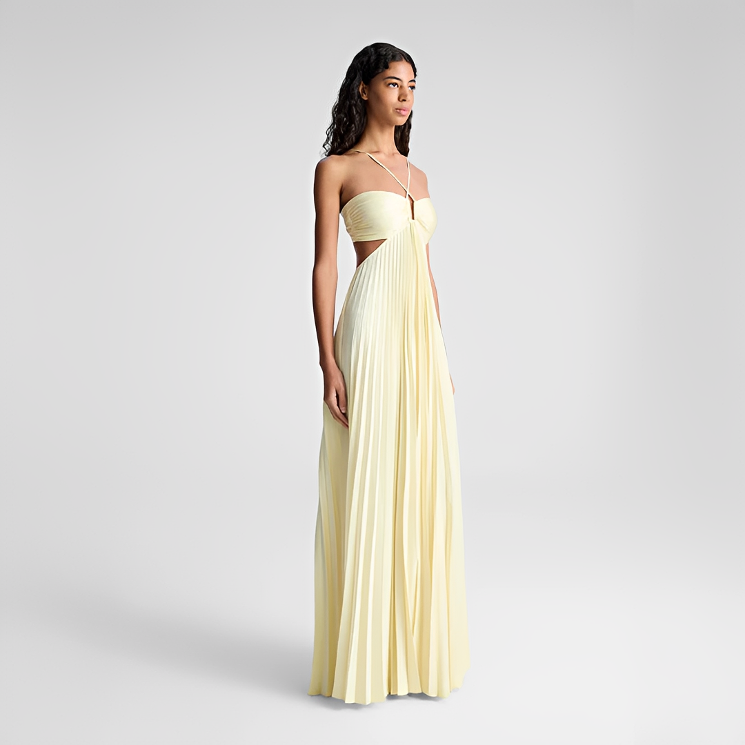 Sienna - Elegantes plissiertes langes Kleid