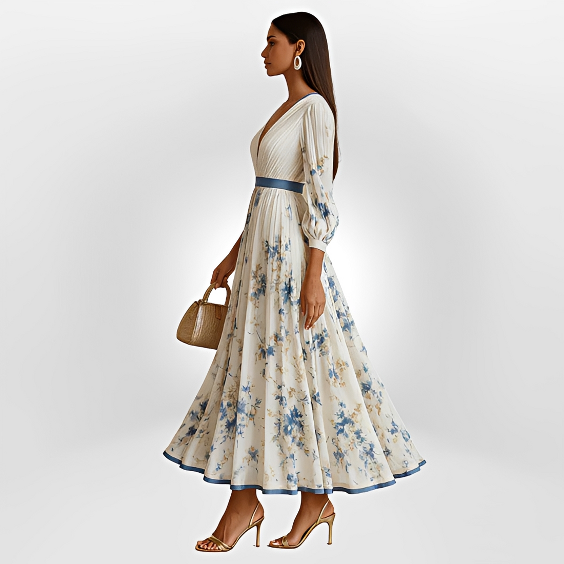 Klarise - Elegantes Kleid mit überkreuztem V-Ausschnitt