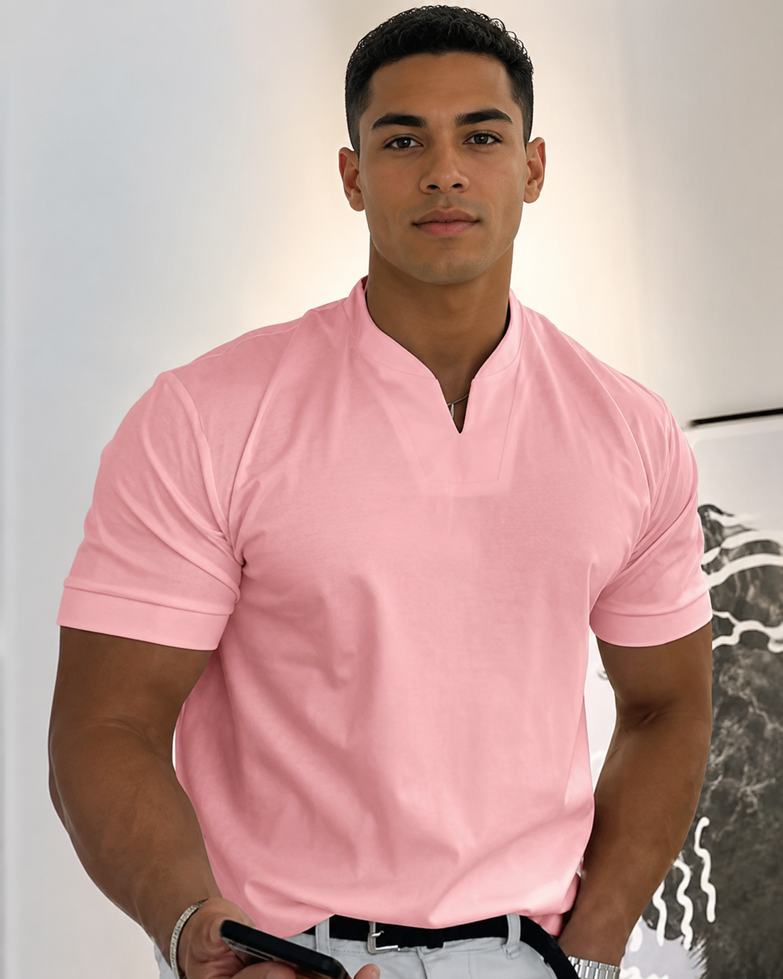 Cédric - Bequemes V-Neck-Shirt