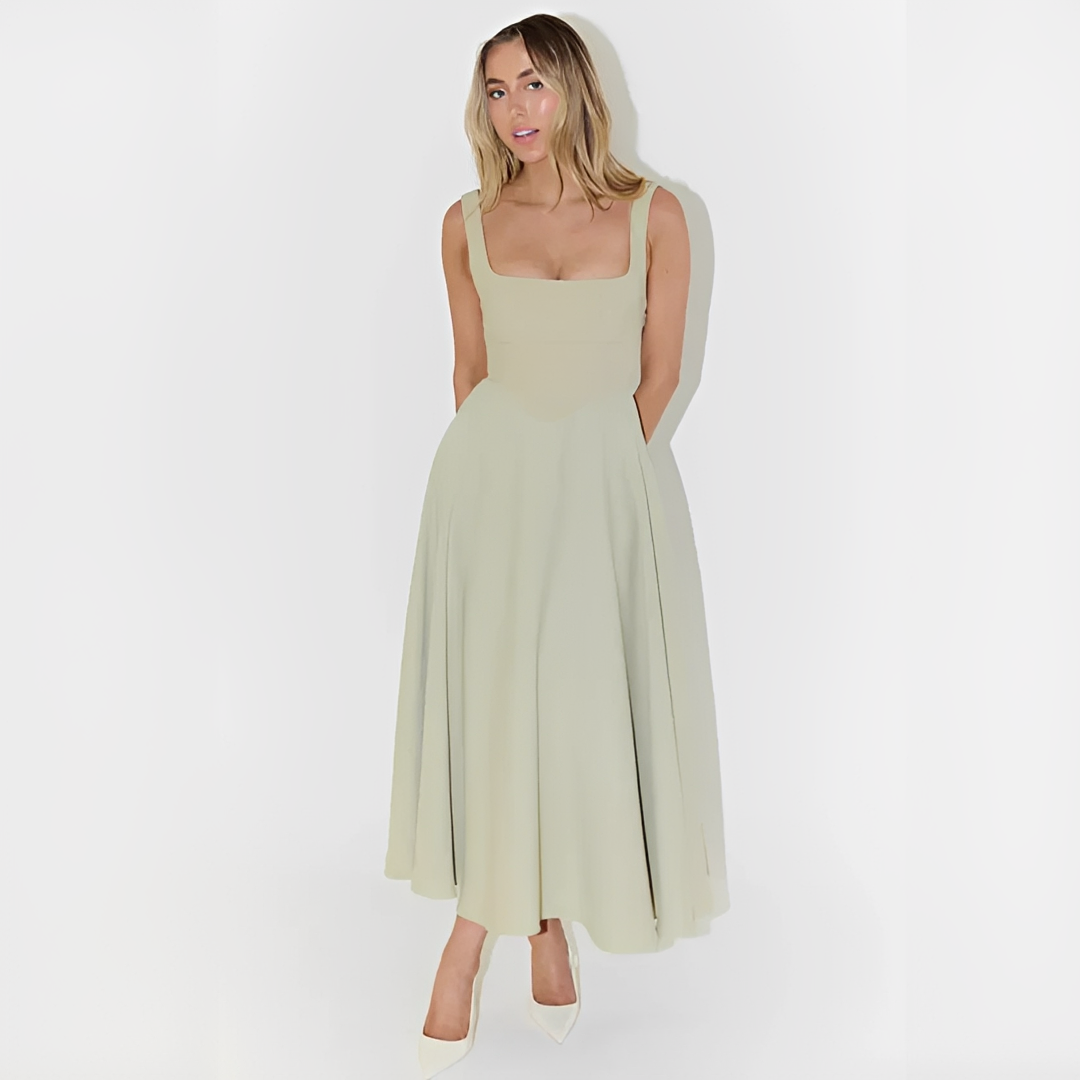 Yarabelle - Elegantes Midi-Kleid mit Trägern