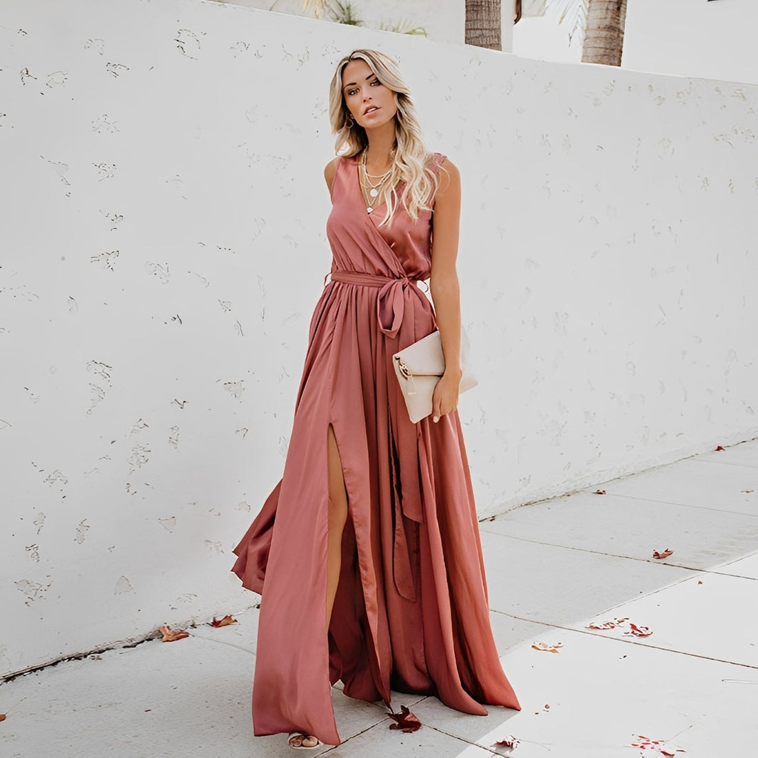 Jamie - Schickes Damen-Maxikleid mit Seitenschlitz