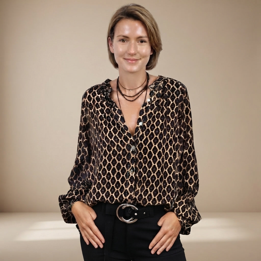 Zaida - Locker geschnittene Bluse mit Knöpfen