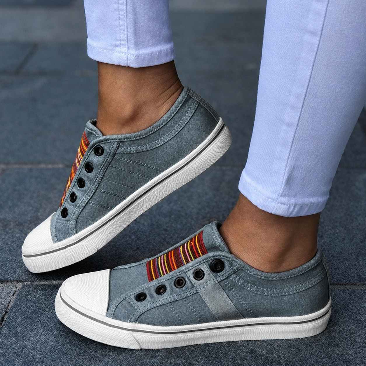 Jorrie - Klassische elastische Schuhe aus Segeltuch