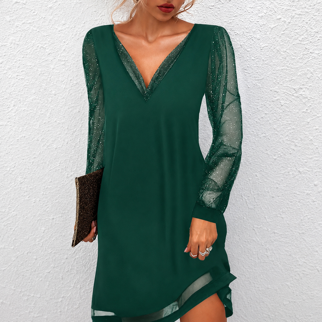 Mierra - Schickes Mini-Kleid mit V-Ausschnitt