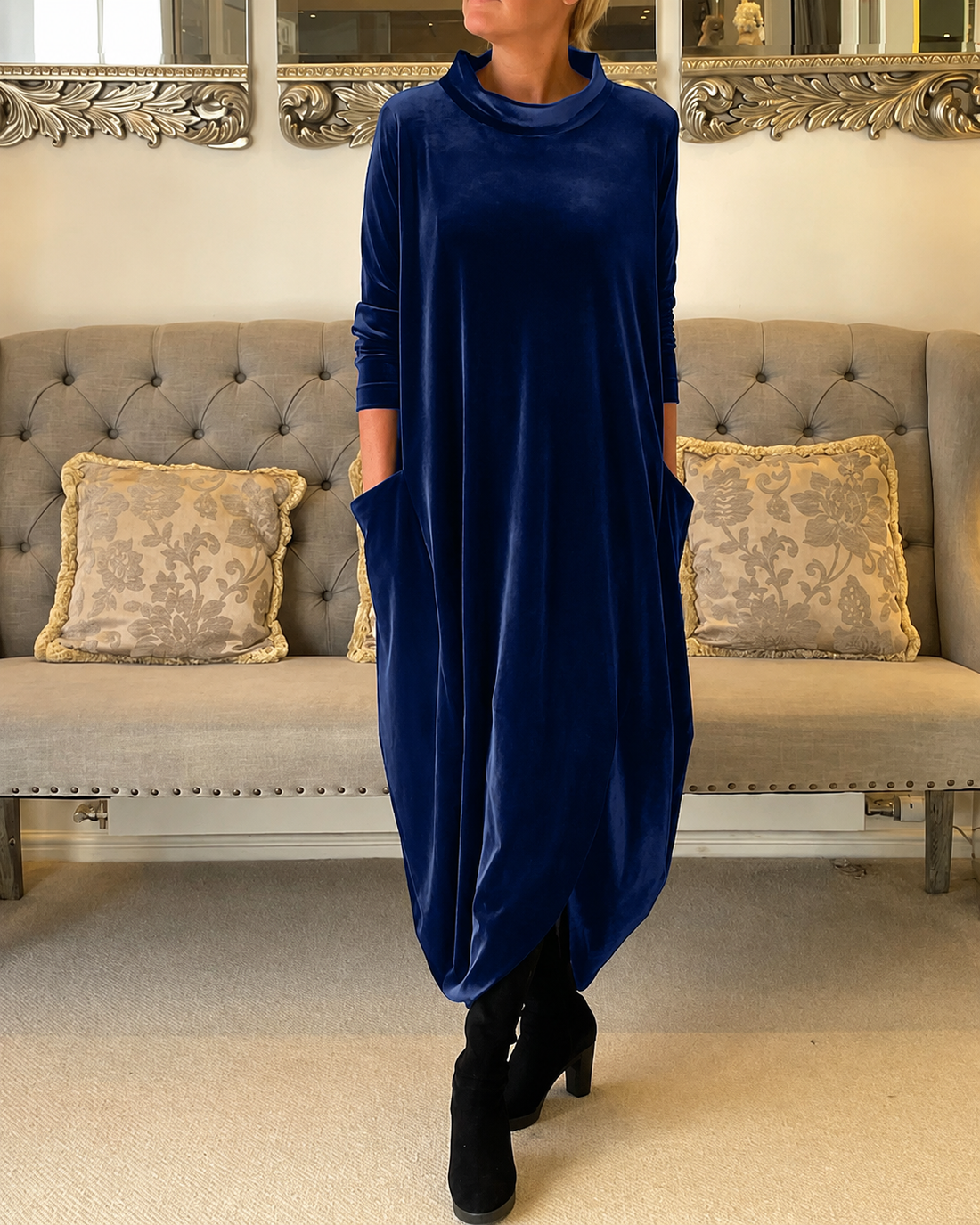 Zalinia - Kleid mit elegantem Rundhalsausschnitt