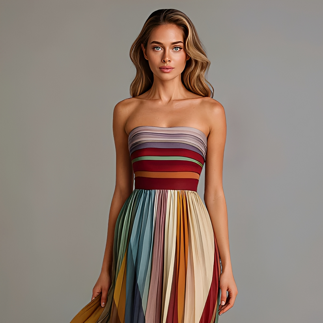 Gracelyn - Stilvolles Tube-Top-Maxikleid