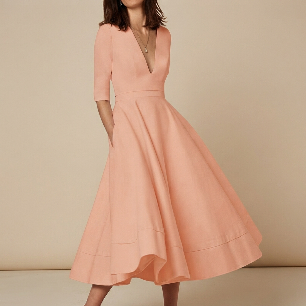 Debbie - Stilvolles V-Ausschnitt-Kleid