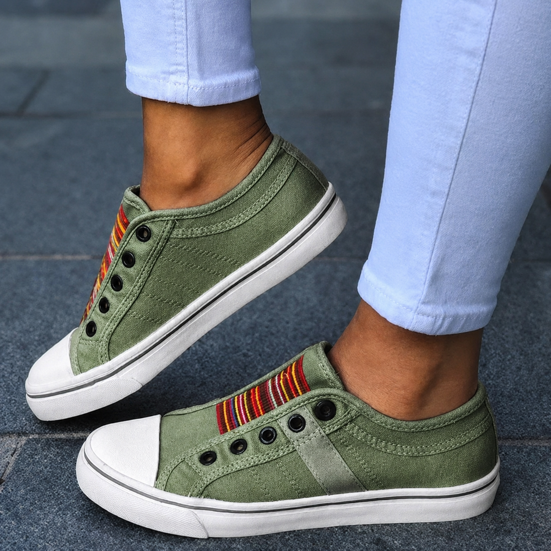 Jorrie - Klassische elastische Schuhe aus Segeltuch
