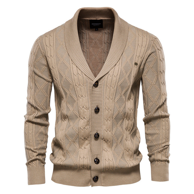 Jamison - Modern men's cardigan with shawl collar