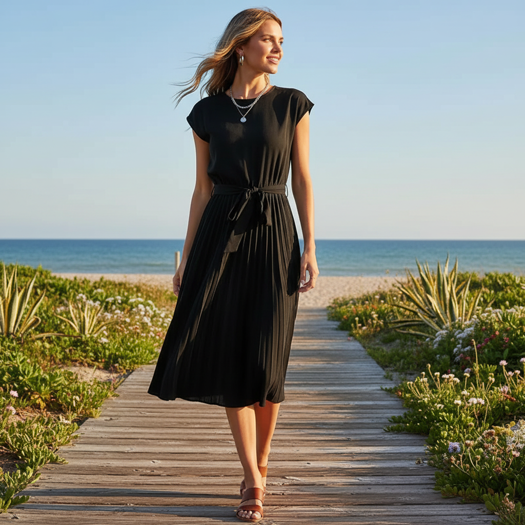 Jelica - Elegantes Midi-Kleid mit Falten