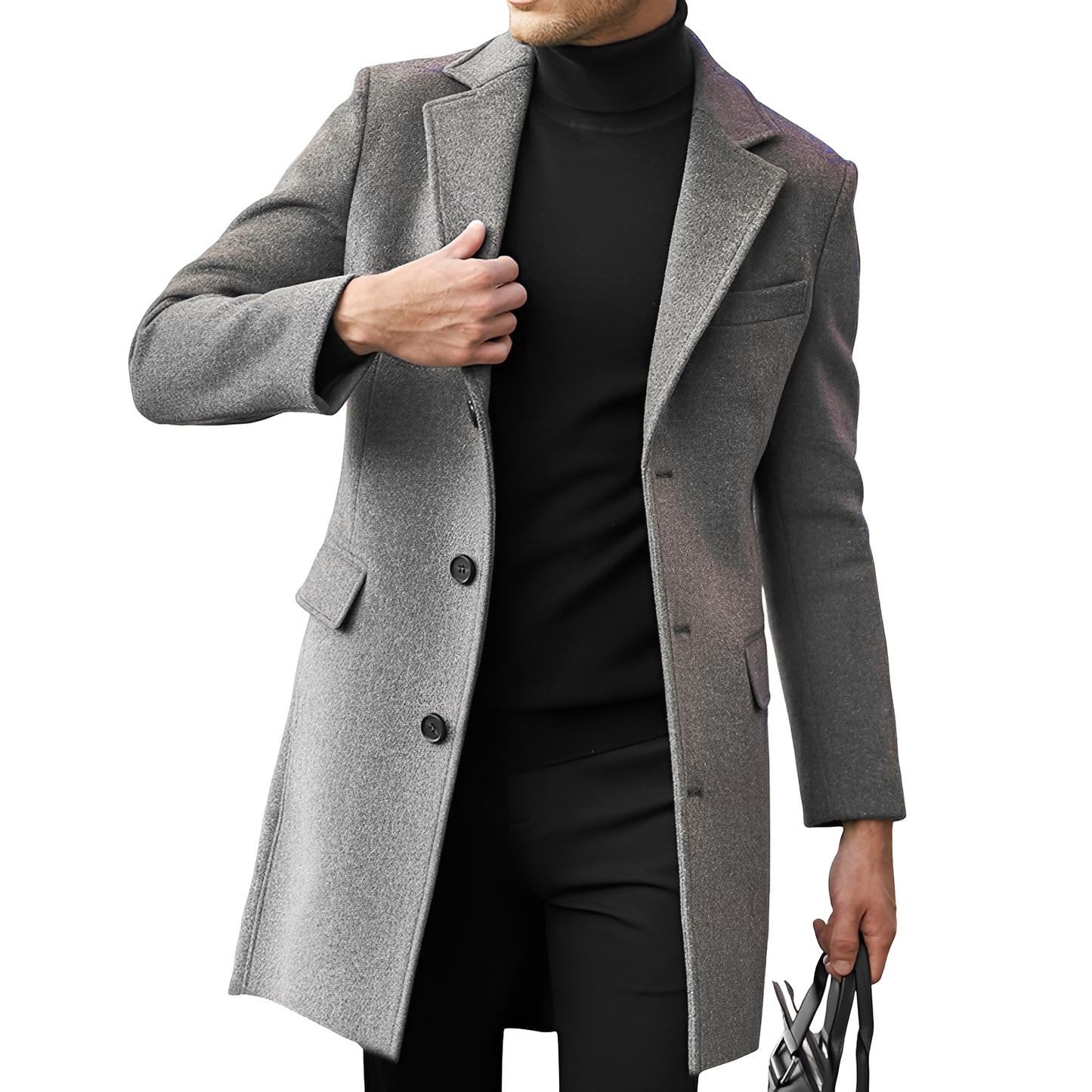 Robert - Stylish, warm wool coat for men