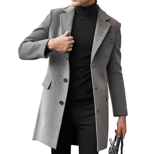 Robert - Stylish, warm wool coat for men