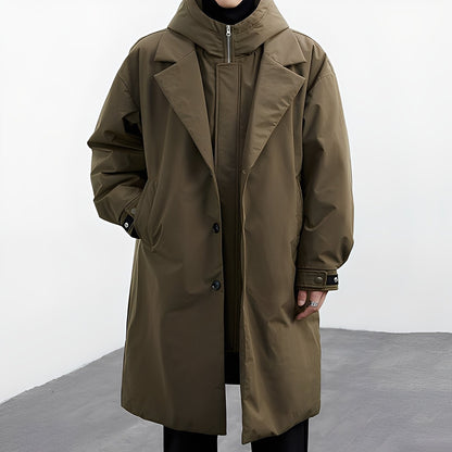 Jordon - long, versatile men's coat with hood