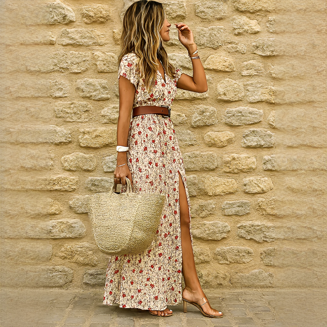 Ziska - Elegantes Boho-Kleid mit Schlitz