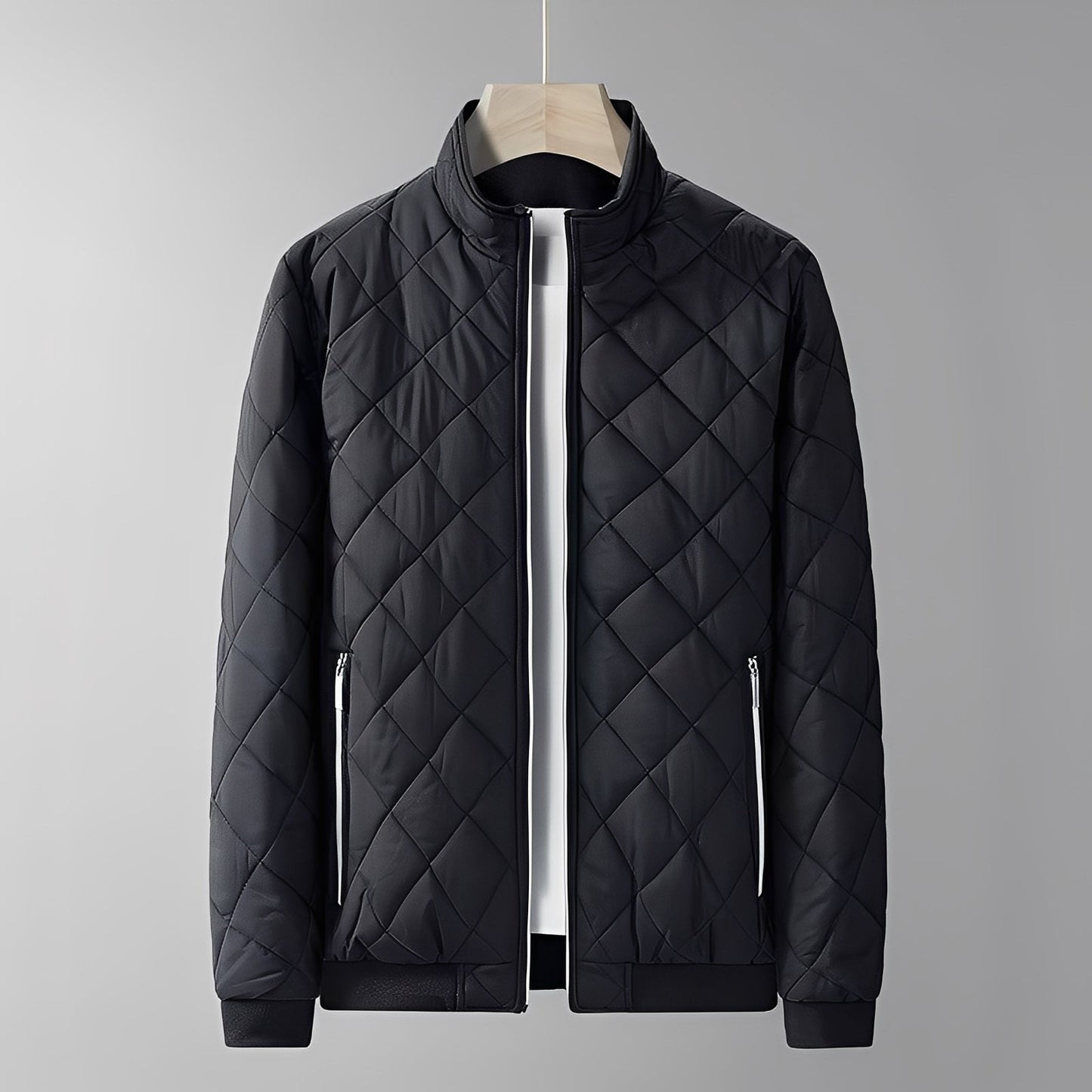 Mervin - Stylish quilted jacket with stand-up collar for men