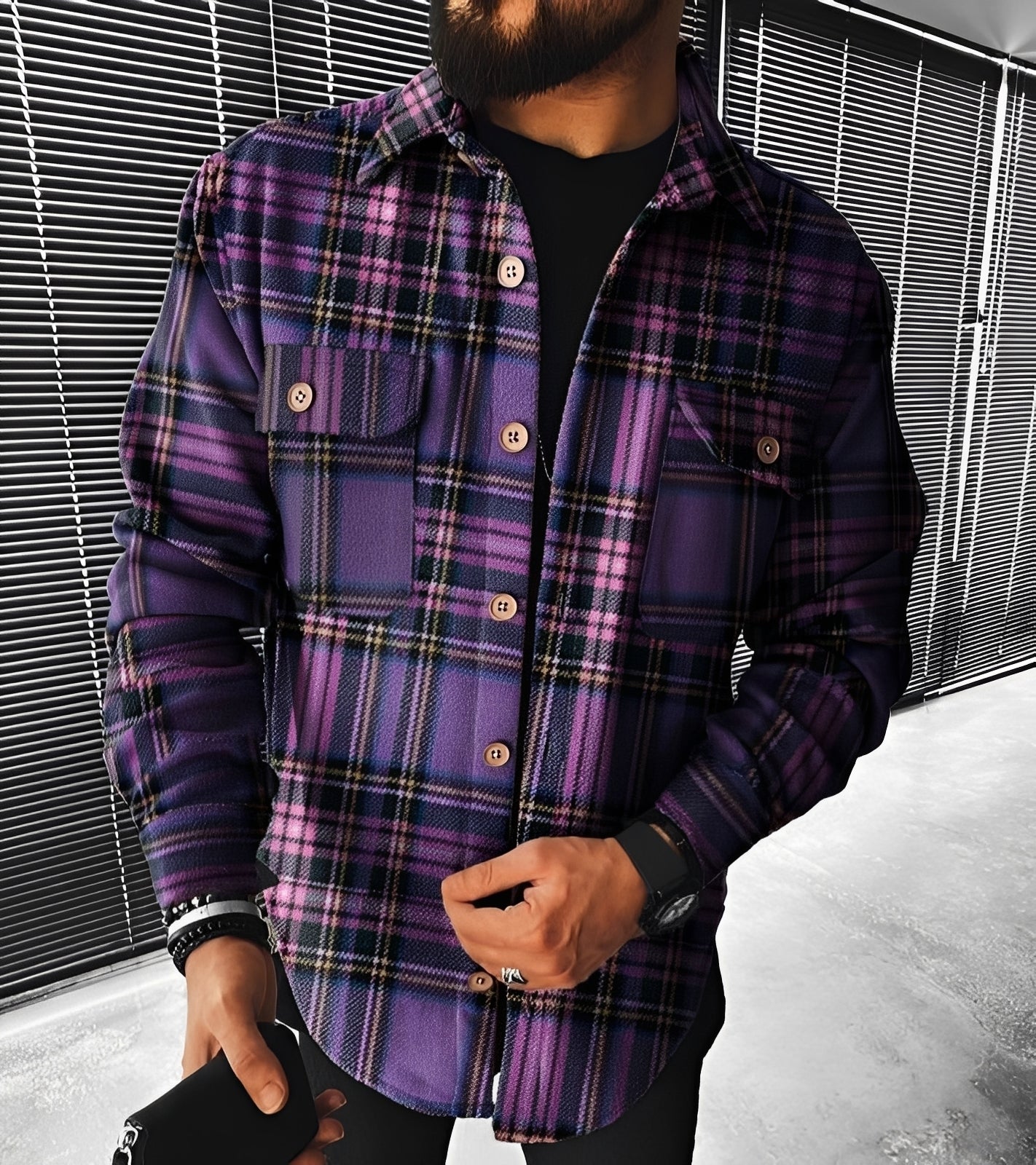 Eugene - Stilvolles kariertes Langarmhemd für Herren